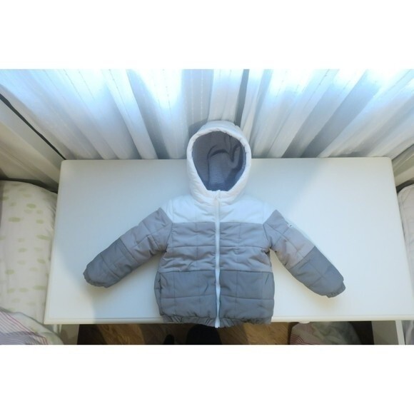 Monnalisa baby puffer jacket coat 12 ms grey sherpa winter designer warm cozy - Picture 8 of 16